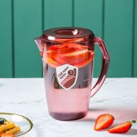 家用冷水杯耐热高温凉白开水壶大容量凉杯凉茶壶套装冷水壶凉水壶 红色-1800ML-有刻度