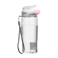 韩国ESLOE分享杯子塑料杯随手杯男女士学生透明创意水杯潮流健身 粉色