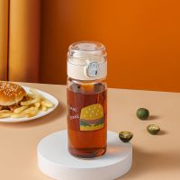 可乐水杯男女便携可爱玻璃杯韩版简约清新森系学生少高颜值女杯 汉堡杯