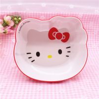 凯蒂猫密胺餐具可爱儿童宝宝米饭碗小汤碗加厚沙拉碗超萌创意个性 红色猫头碗