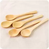 小木勺天然木勺子蜂蜜勺竹勺长柄日式调羹实木咖啡勺手工儿童餐具 随机发个坏的