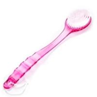 洗澡刷浴刷 长柄搓背洗澡沐浴刷后背背部软毛擦背刷子 搓澡巾神器 #北欧风透明款/颜色红蓝绿随机/