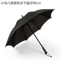 24骨男士实木柄纤维直杆商务雨伞超大防风加固双人三人大码雨伞 小号八骨黑色(自动)
