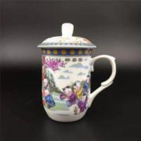 景德镇复古陶瓷粉彩人物婴戏图茶杯盖杯古董仿古瓷器家居办公摆件 景德镇复古陶瓷粉彩人物婴戏图茶杯盖杯古董仿古瓷器家居办公摆