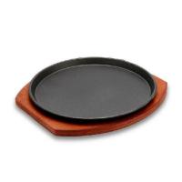 家用铁板烧盘铁板牛排铁板烤盘不粘锅加厚圆形铁板烧商用铁板烧锅 铁板+合板 19cm