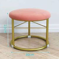凳子家用圆凳简约客厅小凳子化妆凳软座卧室坐凳沙发换鞋凳小板凳 [粉色]绒布款
