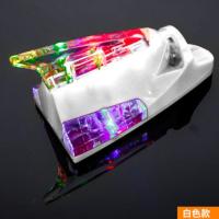 摩托车风力灯风吹灯电动车踏板车鬼火迅鹰雅马哈地平线改装led灯 白色七彩风力灯一只