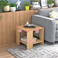 简约边几茶几边桌客厅茶桌小户型家用客厅飘窗桌子沙发边柜出租屋 浅胡桃色 30cm长*30cm宽*30cm高
