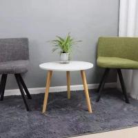 北欧风小茶几租房家用简约客厅小桌子卧室轻奢小户型茶台边几茶桌 白色圆形40*40
