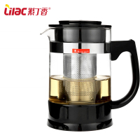 紫丁香耐热玻璃办公茶壶冲茶器 茶壶黑色950ml