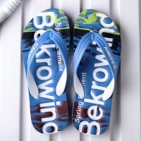 人字拖男夏季新款潮流个性韩版时尚百搭外穿沙滩凉拖鞋防滑拖鞋男 深蓝 39