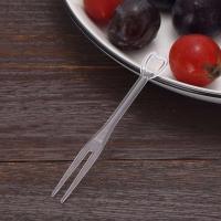 一次性水果叉水果签透明塑料心形小吃叉子家用儿童单独包装 透明简装1000支