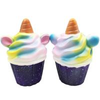 慢回弹减压玩具慢回弹冰激凌系列仿真冰激凌减降压发泄捏捏乐玩具 独角冰激凌(13*9CM左右)