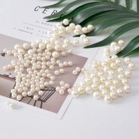 ins风无孔仿真珍珠有孔散珠饰品化妆品装饰摆拍摆件拍摄拍照道具 8MM有孔50颗