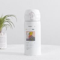 日式简约文艺磨砂保温杯女ins原宿风304不锈钢水杯便携男学生杯子 RS日式弹盖式美少女 加厚內3o4款350mI