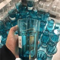 IKEA宜家 粉色樱花玻璃杯四叶草水杯可爱少女心索玛2019杯子[5月 博克尔蓝色