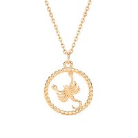 十二星座项链天蝎天秤处女巨蟹白羊射手金牛狮子水瓶双子摩羯吊坠 天蝎座项链[金色]
