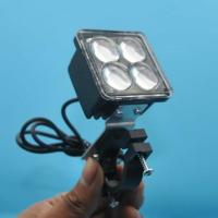 [12v-85v通用]摩托车聚光LED车灯电动车超亮灯三轮车防水倒车灯 1只超亮聚光眼+管夹