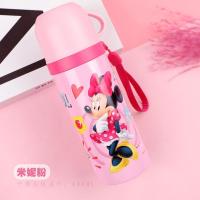迪士尼儿童保温杯大容量男女孩便携小学生杯子防摔不锈钢水壶水杯 米妮粉色