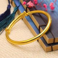 [掉色包赔]越南沙金手镯女款不掉色复古镯子胖手推拉可调节 手镯仅重7.6克(易变形)