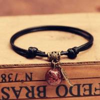 防水夜光驱蚊手环防蚊手链脚链超长驱蚊90天无异味 黑绳叶子深咖啡色(不会发光)