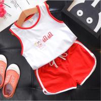 儿童夏季无袖背心两件套装短裤3岁小童男女宝宝童装1新款2021全棉 姐姐款背心套装 80码(身高64-74cm)