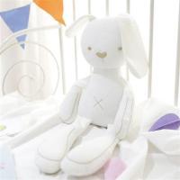 安抚兔毛绒玩具婴儿可咬布艺安抚宝宝兔子新生儿玩偶布娃娃大公仔 小兔子[白色款] 50厘米礼品袋包装加香包