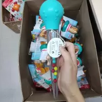 Hape宝宝洗澡玩具泰迪熊鸭子漂浮喷水玩具发条游泳熊洗澡玩具 蓝色炫彩吸管