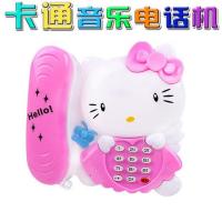 儿童大哥大手机益智婴儿早教宝宝学数字音乐电话6-12月1-3岁玩具 小猫电话机 带电池