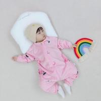 婴儿连体衣睡衣儿童秋冬季童装男女宝宝睡袋春秋小孩珊瑚绒家居服 粉色樱桃 73