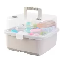 多功能奶瓶收纳箱带盖奶瓶沥水架宝宝奶瓶晾干架奶瓶置物架带气孔 968-灰
