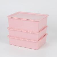 内衣袜子内裤收纳盒家用学生宿舍个人衣物塑料分格整理盒子 北欧粉 [1盒+1盖]无格文胸盒