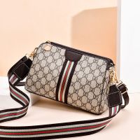 包包女2021新款女包时尚印花百搭大容量女士小包包宽带单肩斜挎包 GD-卡其色