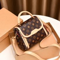 富贵鸟包包女2020新款仿真皮品牌手提包时尚印花单肩斜跨大包 LXP-5-老花款黄色 长23cm宽12cm高18cm