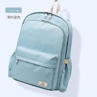 大容量多功能妈咪包母婴包防水泼防盗可挂童车宝妈外出双肩背包 简约蓝色 单品包