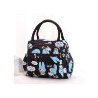 带小孩子出门的包包带娃多功能婴儿咪包外出手提包大容量宝宝妈 深紫色 黑底兔宝