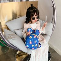 韩国小双背婴幼儿园卡通可爱双肩包男女童防走失小书包1-3-5岁宝 蓝色带防走失绳+胸扣