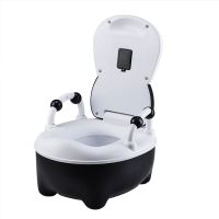 儿童马桶坐便器女宝宝男孩便盆小孩婴幼儿尿盆座便器抽屉式加大号 呆牛-黑色 [硬垫款]1-6岁送刷子