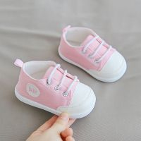 小溜宝春秋季宝宝学步鞋男女0-1岁2软底宝宝婴儿鞋子防滑透气布面 8001粉色 12码/内长11cm