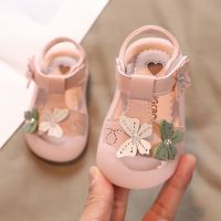 2021新款宝宝凉鞋女0-3岁半软底防滑学步鞋小公主女童鞋子婴儿鞋4 粉红色 凉鞋a125蝴蝶 内长12.0cm 15码