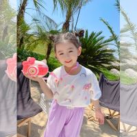 图图的商店童装2021夏装新款女童半袖宝宝T恤上衣小童儿童打底衫 白色 80码 身高约80cm