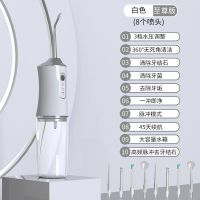 洗牙神器电动冲牙器便携式家用洗牙器去牙结石牙垢智能正畸水牙线 白色 4个原装喷嘴