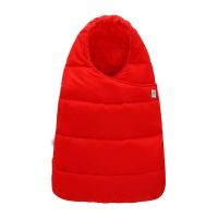 婴儿抱被睡袋秋冬季加厚外出刚出生宝宝包被防踢被两用新生儿用品 羽绒棉厚款抱被红色 M码(0-8个月)