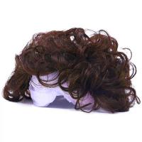 中老年女士头顶补发块蓬松长短卷发送妈妈遮白发增发仿真发补发片 蓬松短卷款长15公分[浅棕色]