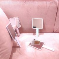 家用全身台式化妆镜 折叠镜子支撑镜 简易学生宿舍方形壁挂镜 特小号镜子 镜布 钉钩 贴钩 梳子 四件套