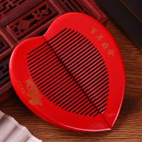 婚庆用品结婚新娘梳妆镜子梳子一对欧式高档女方娘家陪嫁嫁妆镜子 心型木梳一对