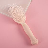 梳子气垫梳子女学生韩版家用大号防脱发可爱直发梳子高颜值气囊梳 粉色 [1支]平梳 无