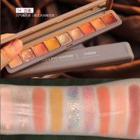 NOVO眼影眼线李佳琦推荐国货彩妆闪粉珠光防水学生ins超火眼影盘 1#南瓜大地哑光系+7件套刷