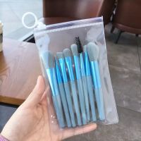 花样蓝桥8/10支化妆刷套装初学者刷子沧州散粉刷眼影粉底刷动物毛 8支雾霾蓝送袋+贴纸