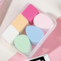 三迪逸品干湿两用粉扑胶盒装海绵化妆卸妆BB粉扑带盒子粉扑套装 三迪逸品6片盒装